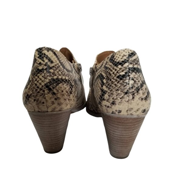 Franco Sarto L-Garcia Black & Cream Leather Snake Print Ankle Booties Si… - Picture 5 of 8